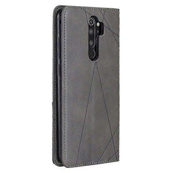 Geometriskt Mönster Ställ Läder Korthållare Fodral Kompatibelt För Xiaomi Redmi Note 8 Pro Grey