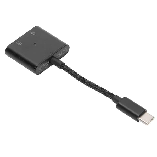 2 i 1 Type C til Type C o Adapter Type C til AUX-kontakt med USB C PD 60W Hurtigladeadapter