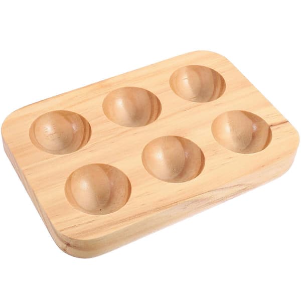 Eggbrett Tre Egg Holder Kjøleskap Benkeplate Egg Oppbevaringsdisplaybeholder