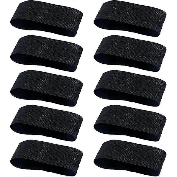 10 stk Sorte Armbånd Fodbold, Elastiske Sorte Armbånd Sorgbånd, Lukning med Sløjfe Sportsøvelser Armbånd, Sorte Armbånd Til Løbetur MNP