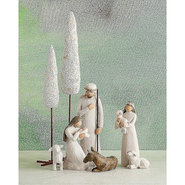 Julkrubba, skulpterade handmålade julkrubbsfigurer, 6-delat set