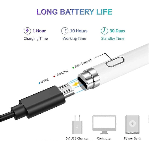 2 stk. aktiv stylus til berøringsskærm, egnet til iPad stylus kompatibel med iOS og Android universal aktiv kapacitiv pen Apple stylus mobi