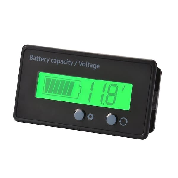 LCD Batterikapasitetsmåler, vanntett 12v/24v/36v/48v Blybatteristatusindikator