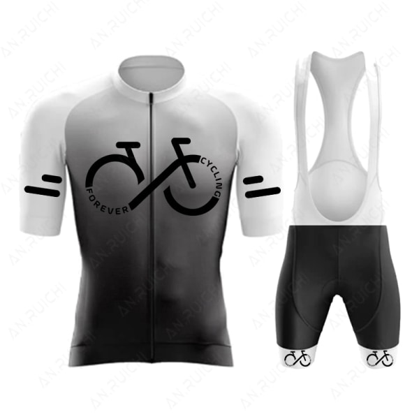 Set 2023 Kesä Ropa Ciclismo Miesten Polkupyörän Pyöräilyvaatteet Gradienttiväri Maastopyöräpaita Urheilupuku A10 S