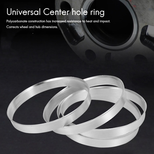 4 X Universella Aluminium Navringar Hjulset 74.1mm Y/d 72.6mm I/d