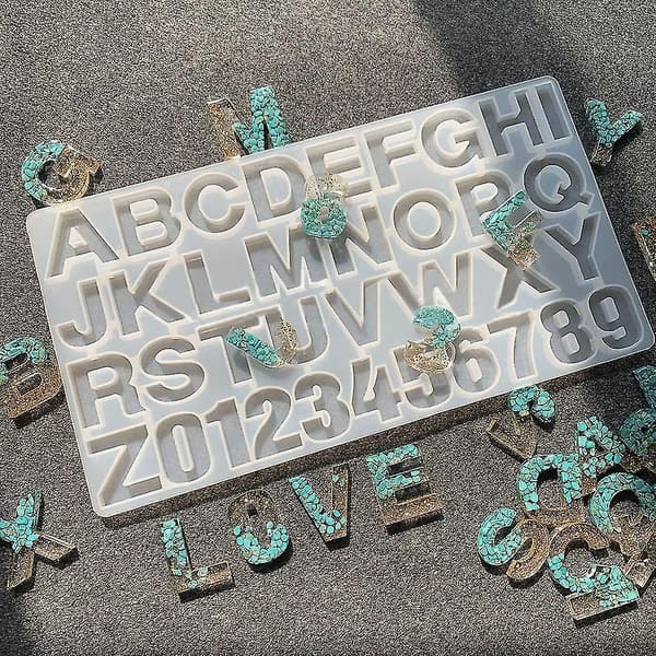 DIY Epoxy Resin Digitalt Bogstav Form Dekoration Silikoneforme Håndværk Tilbehør Q