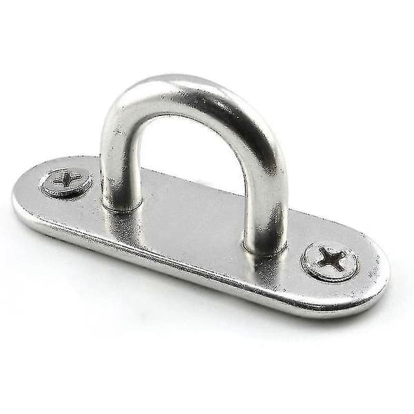 Rektangulær øjeplade i rustfrit stål, M6 304 marine hardware sømkrog og løkke m/12 skruer (4 stk.)