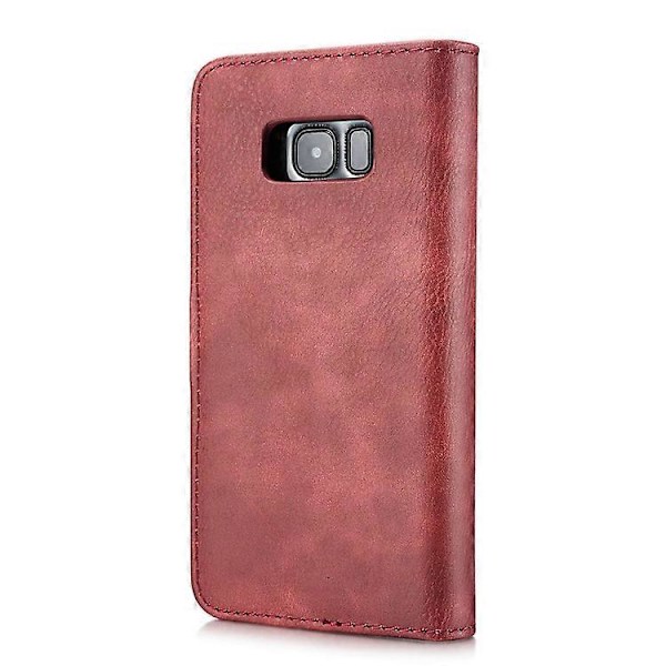 DG.MING Yhteensopiva Samsung Galaxy S8 Plus G955 Irrotettava 2 in 1 Naarmuuntumaton Halkaistu Nahkalompakko Puhelinkotelo Red