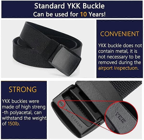 Herrebælte Web, Nylon Webbing Canvas Udendørs Casual Bælte med Plastspænde Åndbart til Arbejde Sport