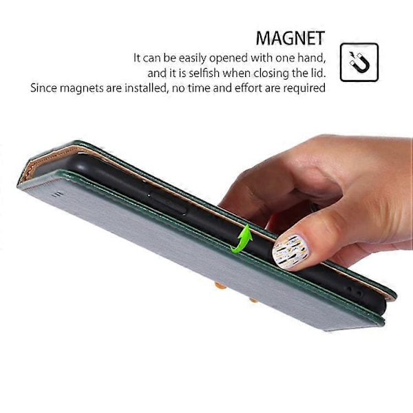 Kompatibel for Motorola Moto G54 5G Deksel Slankt Telefondeksel Lommebok PU Lær Telefonstativ Deksel Green