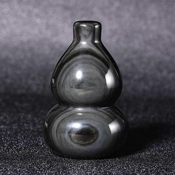 Naturlig Sort Obsidian Græskar - Anti Negativ Chi statue