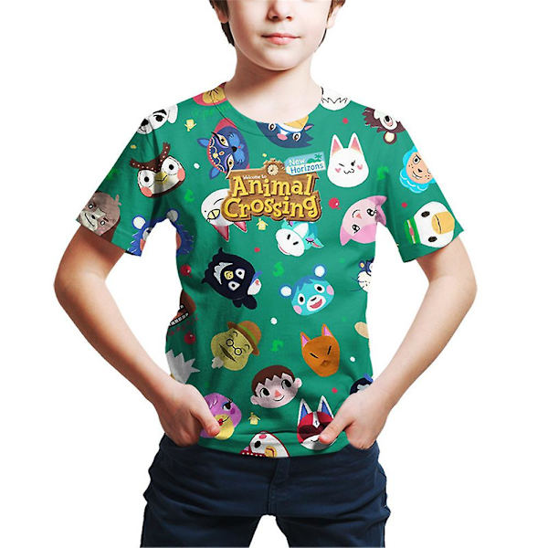 Animal Crossing 3d Print Sommar T-shirt Barn Pojkar T-shirt Casual Tee Tops style 2 9-10 Years