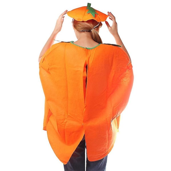 Pumpa Halloween Vuxen Outfit Kläder Halloween kostym Set med kostym & hatt