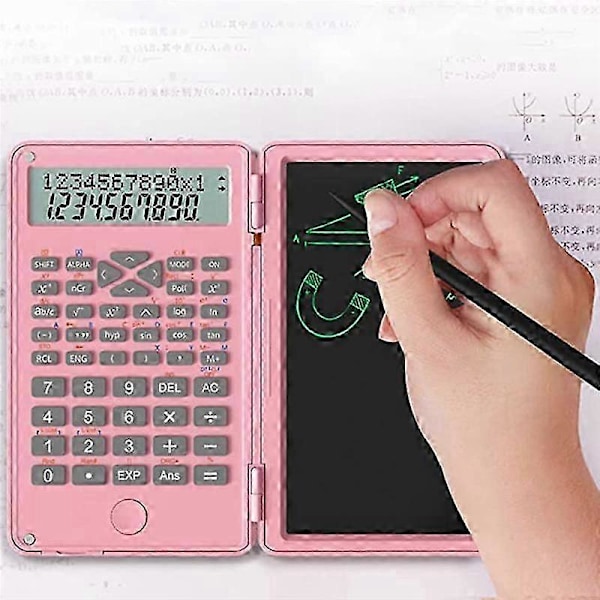 Videnskabelige lommeregnere, 12-cifret LCD-display med sletbar skrivetablet, foldbar til hjemmeskole, møde og studie A