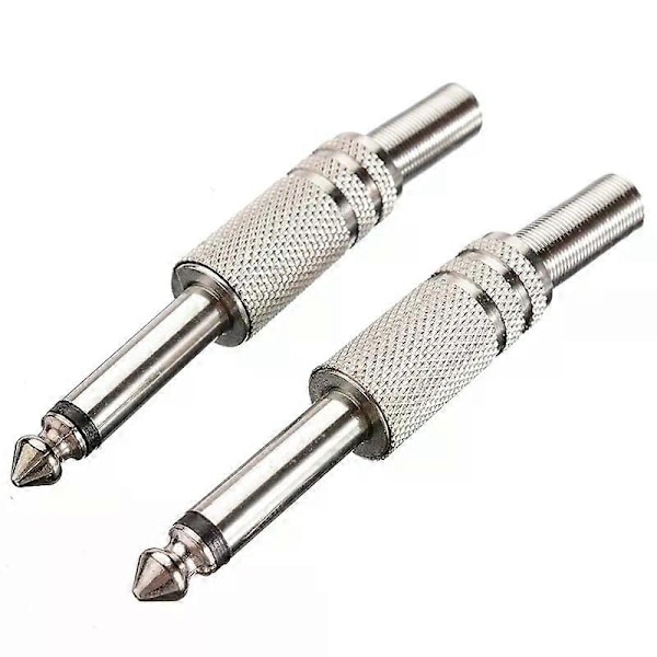 635 mm:n mono-vahvistinpistoke 1/4 tuuman uros mono monauraalinen liitin äänikaapelin liitin mikrofonin ääniliittimet 10 kpl