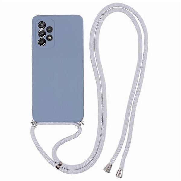 Kompatibelt Skal för Samsung Galaxy A52 4G / 5G / A52s 5G, Exakta Utskärningar, TPU-skydd med Långt Snöre Grey