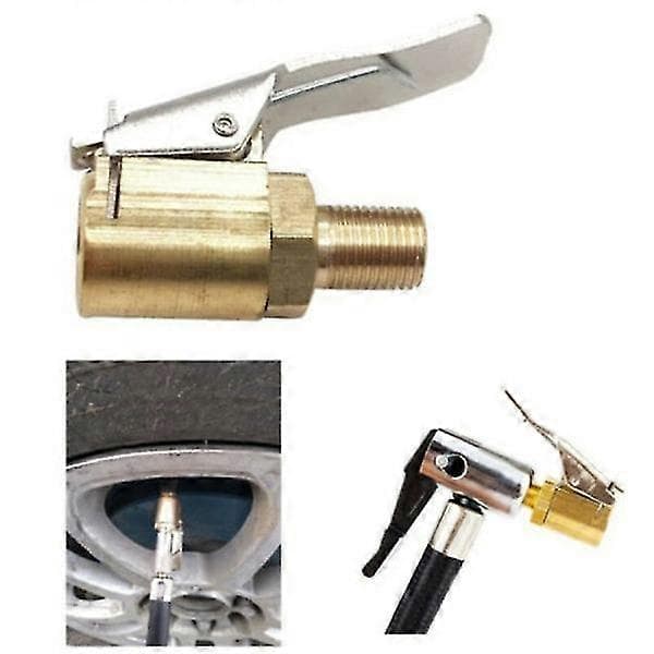 Luftchuck Inflator, 8mm klämanslutning för bilbildäck, adapterpumpventilklämma för däck (haoyi)