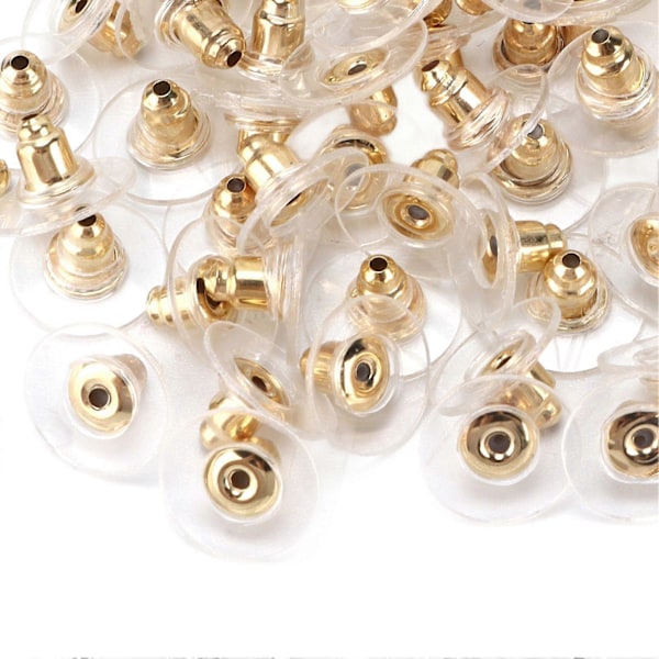 200 stk. Øredobber Bakstykker Transparent Silikon Øredobbstopper DIY Håndlagde Smykketilbehør