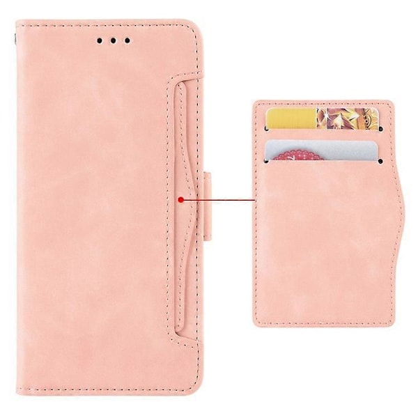 Kompatibel med Xiaomi Redmi Note 13 5G Deksel Slank PU Lær Telefon Stativ Lommebokdeksel Pink