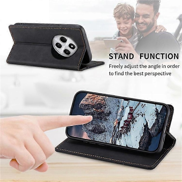 DF-05 Yhteensopiva Xiaomi Redmi 14C 4G Lompakkokotelo RFID PU Nahkainen Puhelinkuori Black