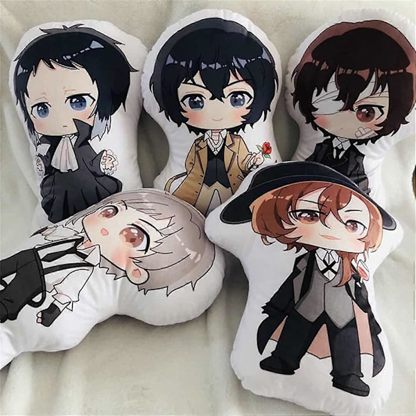 Bungo Stray Dogs Plysjpute, Dazai Osamu Plysjdyr Fylt Putepute Dukkeleker Gaver 45 cm