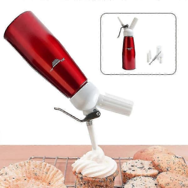 2024 500 ml flødedispenser, aluminium, med 3 dyser, til flødeskum