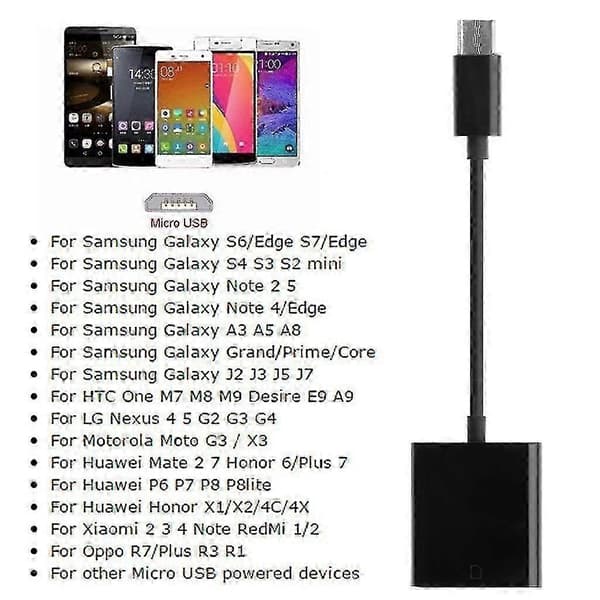 Micro Usb Till Sd-Kort Kamera Läsare Otg Adapter Kabel För Android Telefon Surfplatta Pc