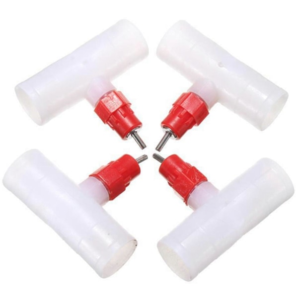 Kycklingnipplar T-kopplingar - Helautomatiska Fjäderfä Vattenautomater Kit Kyckling Vattendrickare 20-pack