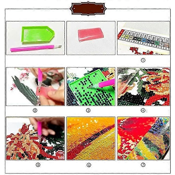 2-pack roliga DIY mosaikhantverkskit, enkla 5D diamantmålningskit för barn, full borrning målning efter nummer kit