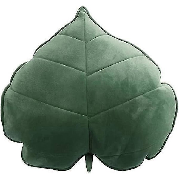 3D Blad Pyntepude Komfortabel Sofa Soveværelse Sovende Pude Indretning 13x13cm Mørkegrøn Pudebetræk Børnehave Sengelinned (h-3)