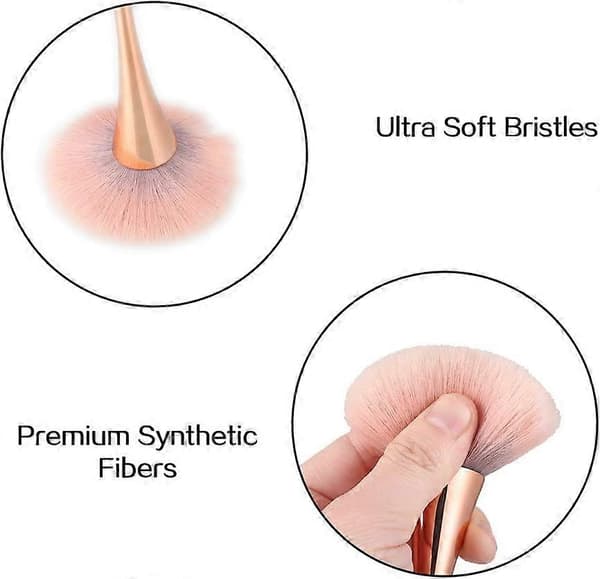 2 stk. Stor Mineralpudderbørste, Bronzer Kabuki Makeupbørste, Blød Fluffy Foundationbørste