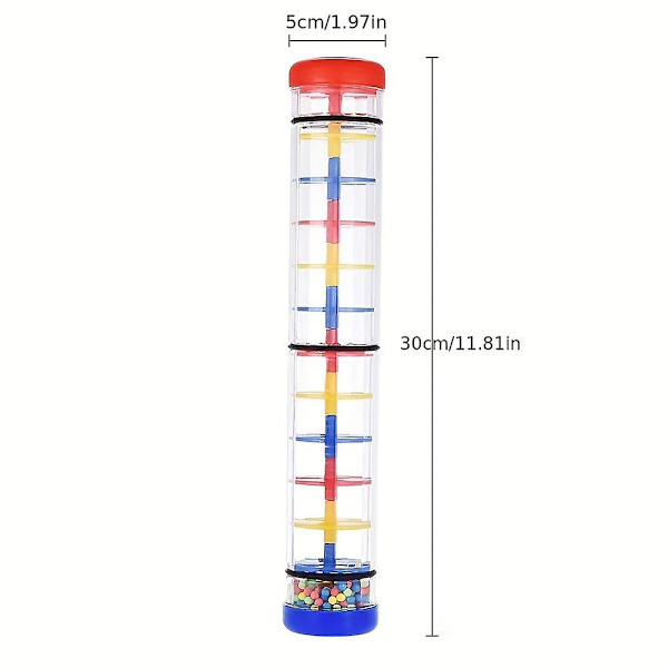 Rainbow Color Baby Rainmaker Toy, Sound Maker Attention Training Stick för 6 månader till 3 år, 30 cm