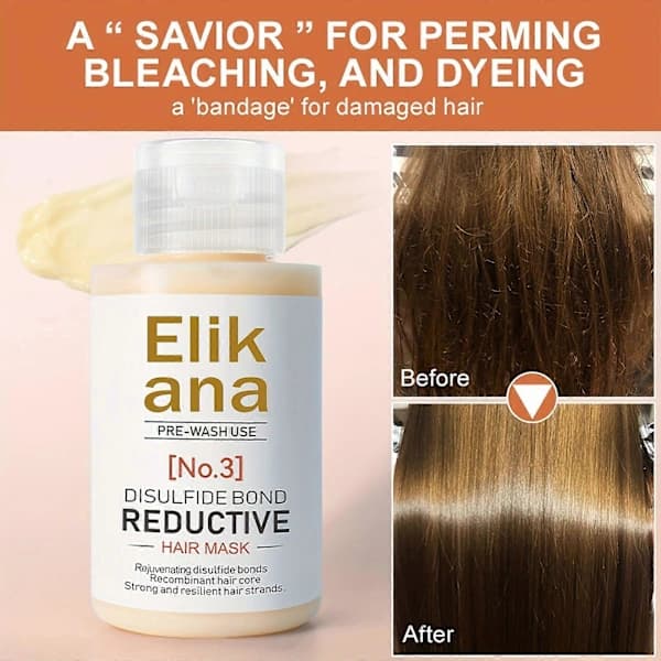 Keratin Hårmask, Disulfidbindningsreparerande Balsam, Utjämnande & Rakgörande Kräm, Skadat Hår.