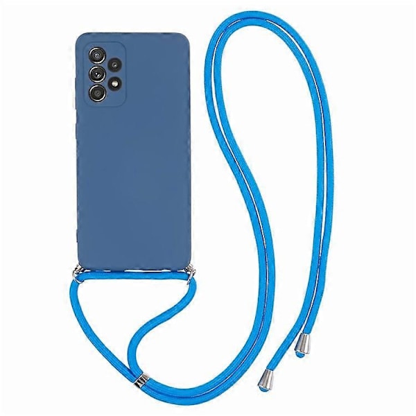 Kompatibelt Skal för Samsung Galaxy A52 4G / 5G / A52s 5G, Exakta Utskärningar, TPU-skydd med Långt Snöre Azure