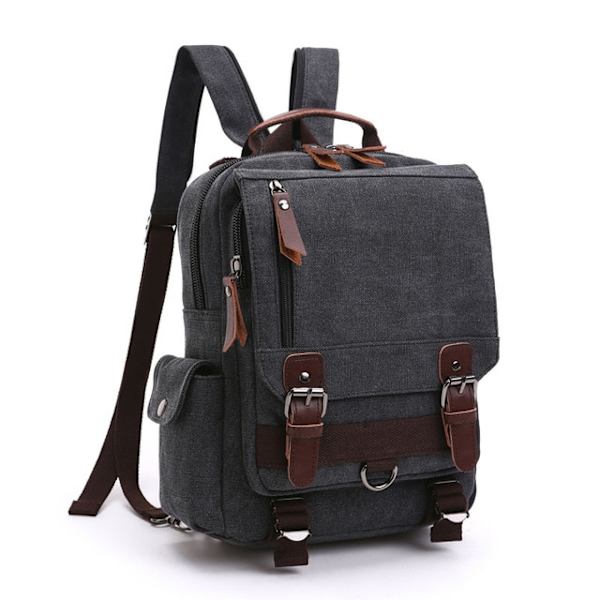 ny liten canvas ryggsäck män Reseryggsäck Multifunktionell axelväska för kvinnor Laptop ryggsäck Skolväskor Dam Daypack black 2