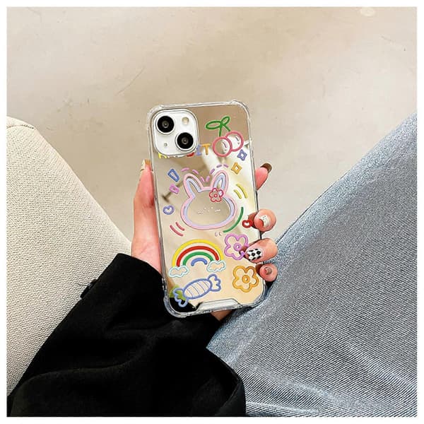 Tecknad Transparent Lins Allomfattande Mobiltelefonfodral Passar iPhone15 Pro Max
