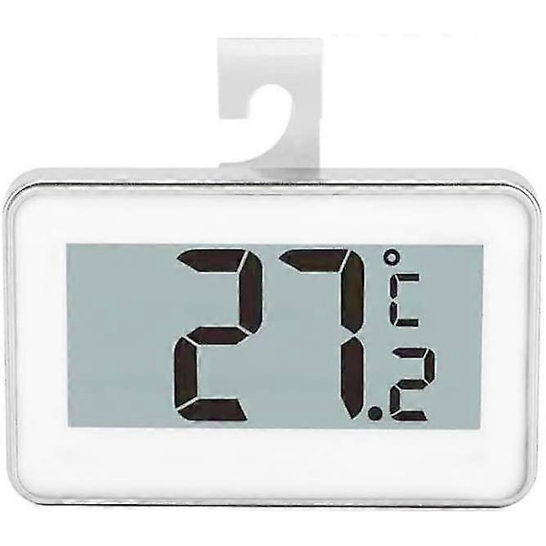 Kyl- och frysskåpstermometer Set om 2 med hängkrok (Vit)