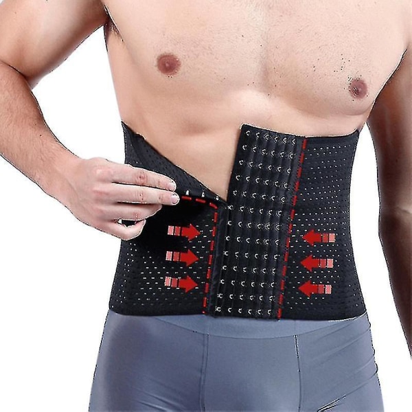 Tflycq Herr Waist trainer Med Stålben Svettbälte Bastudräkt För Fitness Body Shaper BLACK M