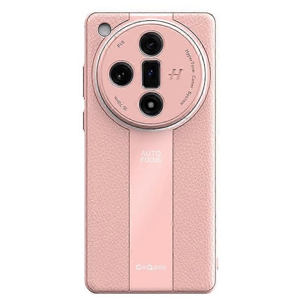 Q.COO Kompatibelt Skal för Oppo Find X7 5G PU Läder+TPU+Akryl Anti-repor Mobilskal Pink