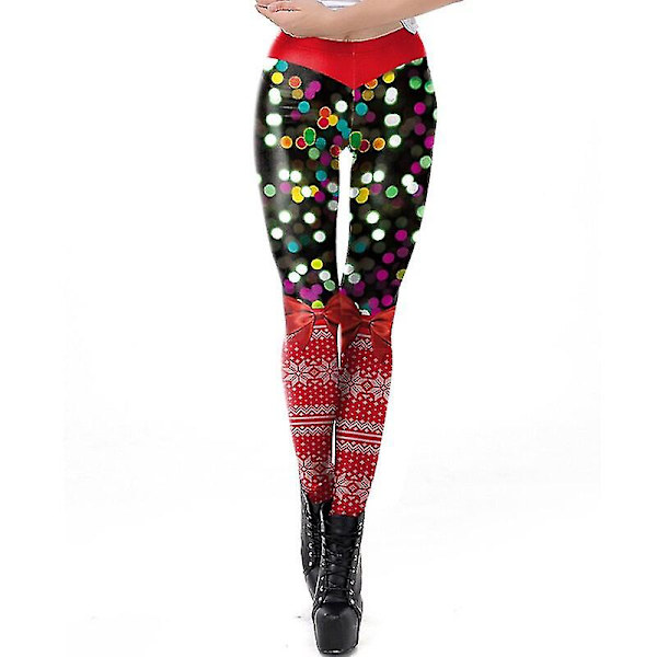 Kvinnor Leggings Mode 3d Digital Printing Jul Leggings Rolig Sexig Printed Elastisk Jul Skinny Leggings Gothic SKDK096 L