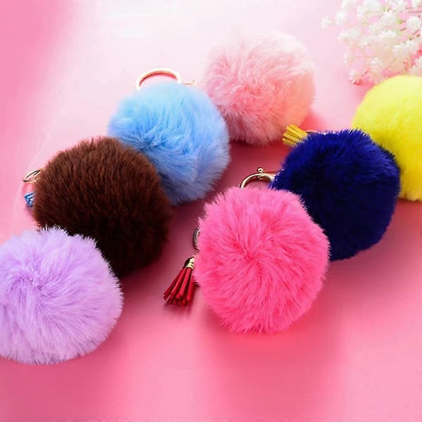 Färgglada Pom Pom-nyckelringar för DIY-hattar, skor, väskor och accessoarer