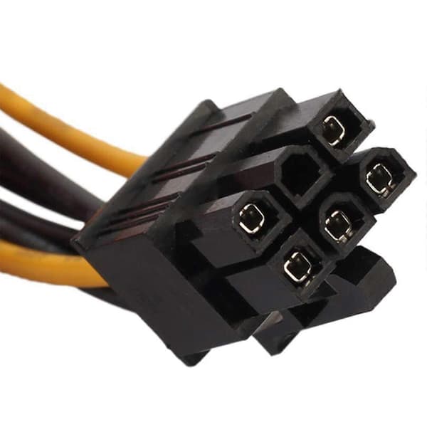 2 STK PCI-E 6-pin til dobbel 4-pin strømsplitterkabel grafikkort (6-pin/2x4-pin)