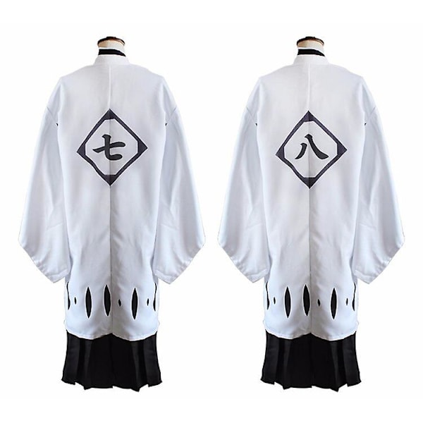 Japanilainen Anime Bleach Miesten Cosplay-asu Kyouraku Shunsui Kenpachi Zaraki Valkoinen Viitta Takki Kapteeni Viitta Ei Mustaa Kimonoa 9 2XL