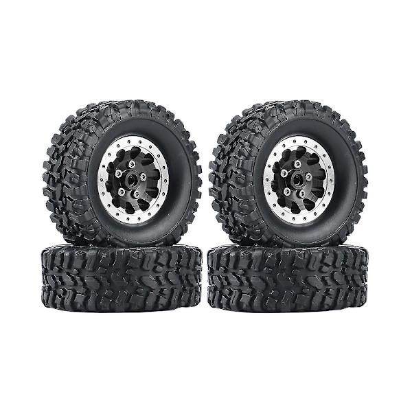 4st Metall Beadlock Hjulnav Hjul Fälg Och Gummidäck För C14 C24 B14 B24 B36 Mn D90 Mn99s Rc Bil