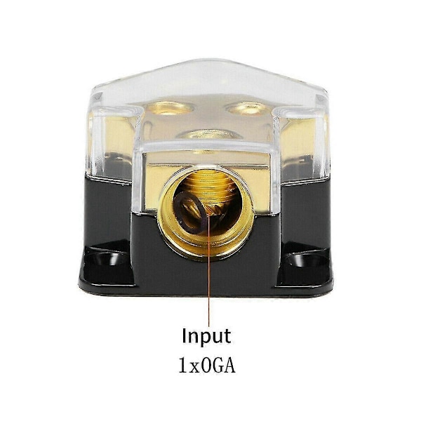 12v Strømfordelingsblok Bil Audio Splitter 2 Vejs 0/2/4 Gauge Ind 4/6/8 Gauge Ud Jord Distrib Y