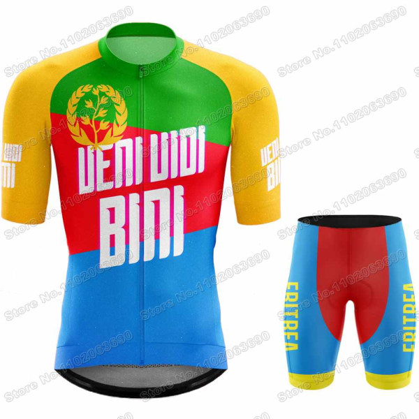 Team Eritrea 2023 Cykeltröja Set Sommar Cykelkläder Herr Road Bike Shirts Kostym Cykel Bib Shorts MTB Riduniform 10 4XL