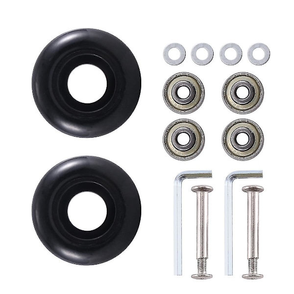 45mm X 19mm Reserveringar för Resväska, PU-Hjul med Svängbara Kullager, Reparationskit i Kolstål 6mm