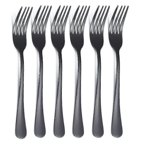 Sort middagsgafler 6-pak, rustfrit stål 20,75 cm titaniumbestik
