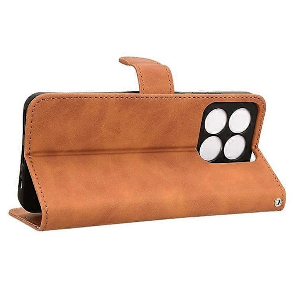 Kompatibel for ZTE Blade A35 / A55 Lærveske Hudfølelse Anti-Drop Lommebok Flip Telefondeksel Brown