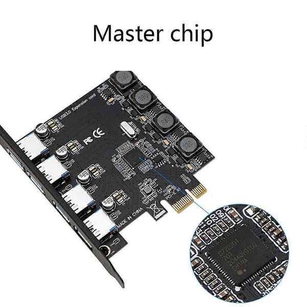 PCIE USB3.0 Udvidelseskort PCI Express til USB Adapter HUB Controller 4 Porte